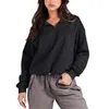 Felpe con cappuccio da donna Maglioni larghi con mezza zip Felpe da corsa per yoga con abbigliamento sportivo da donna Top sportivi corti che scoprono l'ombelico