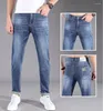 Men's Jeans 2023 Summer Fashion National Trend Blue Youth Pants Thin Stretch