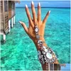 Anklets Boho Crystal Anklet Australia Beach Vacation Ankel Armband Sandaler Y Legkedjan Kvinnlig uttalande Asteria Lyra Fot smycken DRO DH8XE