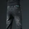 Мужские джинсы осень-зима мужские облегающие европейские и американские высококачественные брендовые маленькие прямые брюки (тонкие 201-216) F222-0