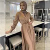 Ubranie etniczne 2023 Autumn Women Abaya muzułmańska sukienka Indie Abayas Ramadan Solid Dubai Turcja Islam Maroko Kaftan szatę longue vestidos