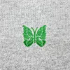 Womens Hoodies Sweatshirts Winter Gray Needles Hoodie Men Women Top Version AWGE Green Stripe Embroidery Butterfly Hooded Loose 230906