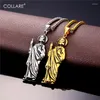 Pendentif Colliers ChainsPro Jésus Pièce Pendentifs Couleur Or En Acier Inoxydable En Gros Collier Femme Hommes Bijoux Cadeau Chrétien P958