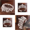 Gioielli per capelli Sier Colore Cristallo Corona Principessa Tiara Accessori Rotondo Piccolo Per Ragazza Ornamento 230202 Consegna di goccia Hairjewelry Dhcdf