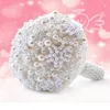 豪華な真珠人工ブーケハンドメイドクリスタルアイボリーブローチブーケ2018新しい結婚式の花ブライダルブーケ240D