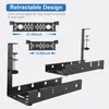 Storage Holders Racks No Drilling Extendable Under Desk Cable Management Metal Cable Tray Under Desk with Clamp Retractable Power Strip Cord Holder 230906