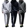 Herrspårssufter Ställ in zip upp hoodie för män streetwear gym grå färg casual vår hösten vinterkläder överdimensionerade toppar