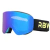 Lunettes de ski RBworld Lunettes de ski avec lentille magnétique double couche Aimant Ski Anti-buée UV400 Lunettes de snowboard Hommes Femmes Lunettes de ski Lunettes 230907