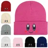 Bel cartone animato rosa sorriso Kirby berretti occhi grandi ricamo berretto lavorato a maglia per donna 17 colori