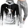 Men's Tracksuits New Men Women Jacket Tracksuit Hoodies Casual Thick Pullover and Long Pant 2-piece Set Autumn Fleece Jogger Sports Suit X0907 3OEG