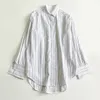 tOTEME Women New Linen Stripped Blouse Simple Style