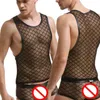 Homens Tanques KWAN Z Roupas Masculinas Nightclub Top Colete Net Malha Gay Mens Musculação Fio Sem Mangas Camisa Colete326y