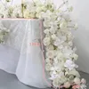 Dekoratif Çiçekler Lüks Beyaz Düğün Çiçek Koşucu Düzenleme Ziyafet Etkinlik Masası Centerpieces Balonlu Candholder Rose Orkide Sırası