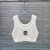 Letters Cropped Women Tanks Luxury Singlets Tops Sexy Knitted Tank Tops Summer Holiday Charming Singlet