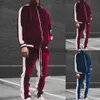 Tracksuits masculinos legal casaco simples sportswear macio manga longa esportes conjunto de duas peças zíper conjunto de duas peças terno para esportes x0907