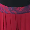 Pięć damskich Party Red Silk Jacquard PantSkirt Składanie podwójnej warstwy georgette swobodne szerokie nogawki Boho eleganckie culottes ke378