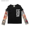 Hoodies Sweatshirts Neue Neuheit Tattoo 1-7Year Langarm Kinder T-Shirts Baumwolle Jungen T Shirt Kinder TShirt Herbst Kinder Mädchen Tops Kinder Kleidung T230907