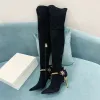 Balmais Overknee sexy hochwertige hohe Winterabsatzstiefel für Damenmode 2021 Spitze Zehen Elegant Oberschenkel lang dehnbarer Socken Party Boot