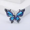 Broches Pomlee papillon en cristal brillant pour femmes, grande épingle à insectes, accessoires de mariage élégants, 2 couleurs disponibles