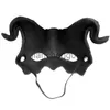 Party Masks Halloween Masquerade RP Mask Scary Red Half Face Horn Devil Mask för Cosplay Costume X0907