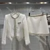 Kadın Ceketleri 2023 Moda Bahar Kadın Giyim Uzun Kollu Katlar Zarif Su Matkap Omuz Pedi Takım Ceket Kısa Çarşamba A-line Etek