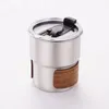 Tumblers Portable 304 Stainless Steel Coffee Cup Outdoor Camping Wooden Insulation Single Layer Rolled Edge Beer