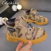 Boots Autumn Winter Camouflage Pattern Boys Short Boots Hook Loop Pu Soft Kids Ankle Shoes Non Slip Toddler Children Fashion Boots 230907