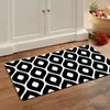 Carpets Black Leaf Print Kitchen Mat Entrance Doormat Geometric Printed Rug Home Floor Balcony Anti-Slip Carpet Decor