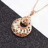 Kedjor 585 Purple Gold Shiny Geometric Huahua Pendant 14k Rose Neckalce For Woman Charm Fresh Light Luxury Dinner smycken