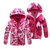 Jackets Jacket For Girls Spring Children's Flower Fleece Clothes Girls Coat Windbreaker Outerwear Kids Polar Fleece Windproof 3-12T 230906