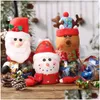 Christmas Decorations Plastic Candy Jar Theme Small Gift Bags Box Crafts Home Party Wholesale Rra70 Drop Delivery Garden Festive Suppl Dhm7Y