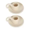 Candle Holders 2 Pcs Ceramic Holder Decorative Handcraft Black Home Desktop Candleholder Accessories Base Stand