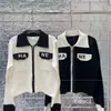 女性のためのファッションスリムラペルコート2023初秋に新しいダブルCレターブランドロゴ黒と白の高品質ニット長袖カーディガンラペル