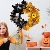 Autres fournitures de fête d'événement Décoration de couronne d'Halloween pour porte d'entrée 45 cm Crâne gothique Tournesol épissé Guirlande Festival de récolte Fête d'horreur DIY Décor 230906