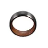 Anillo de carburo de tungsteno negro de 8 mm con whisky barril de madera para hombres Boda 70731088746143