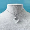 Gargantilla gótica de luna blanca para mujeres y niñas, accesorios de joyería frescos a la moda, colgante de luz de luna, collar de terciopelo Vintage a la moda