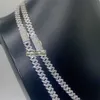 عرض 7 ملم صف واحد مثلج شهادات مجوهرات GRA تمر Diamond Tester VVS1 Moissanite Cuban Chain Necklace Uoaie