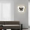 Applique LED Papillon Tricolore Source de Lumière Moderne Mode Salon Chambre Chevet Fond Décoration Noir Or