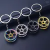 Keychains Creative Gear Head Keychain Speed Gearbox Keyring For Car Key Turbo Hub Brake Pendant Blade Keys Chain Ring