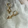 Boucles d'oreilles créoles Vintage coréennes, boucles d'oreilles croisées pour femmes et filles, bijoux de fête de mariage, cadeau Eh104