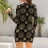 Robes décontractées Rétro Bohême Robe À Manches Longues Trippy Mandala Imprimer Sexy Printemps Femme Simple Tendance Moulante Grande Taille XL 2XL