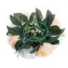 Fiori decorativi Rose di plastica con base Splendido bouquet di rose simulato Elegante disposizione di sfere di fiori finti bianchi