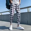 Pantaloni da uomo alla caviglia Plaid Harem Abbigliamento uomo Pantaloni da jogging Pantaloni Pantaloni sportivi grigi moda giapponese 2023