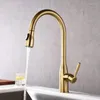 Kökskranar Dra ut kran Chrome /Brush Gold /Black Sink Mixer Tap 360 graders rotationskran