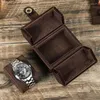 Watch Boxes 1 Slots Genuine Leather Box Outdoor Easy Carry Display Case Brown Color Storage