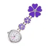 Reloj de bolsillo para mujer con clip para reloj Fob de enfermería (blanco)