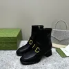 Botas de diseñador para mujer, botines de cuero impermeables, zapatos de charco, botas cortas informales con parte inferior gruesa, plataforma de colores caramelo de lujo