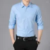 Men's Casual Shirts Long Sleeve Slim Fit Business Dress Solid Work White Inch Shirt Ropa Clothing For Men