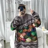 Herensweaters Gebreid Casual Heren Vintage Trend Hip Hop Streetwear Print 3D Gebreide Trui O-hals Oversized Paar All-match Trui