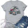 Women's TShirt IS A WALK IN THE PARK Letter Harajuku Print Women T shirt Cute Dinosaur Head Graphic Tshirt Female Vintage 230906